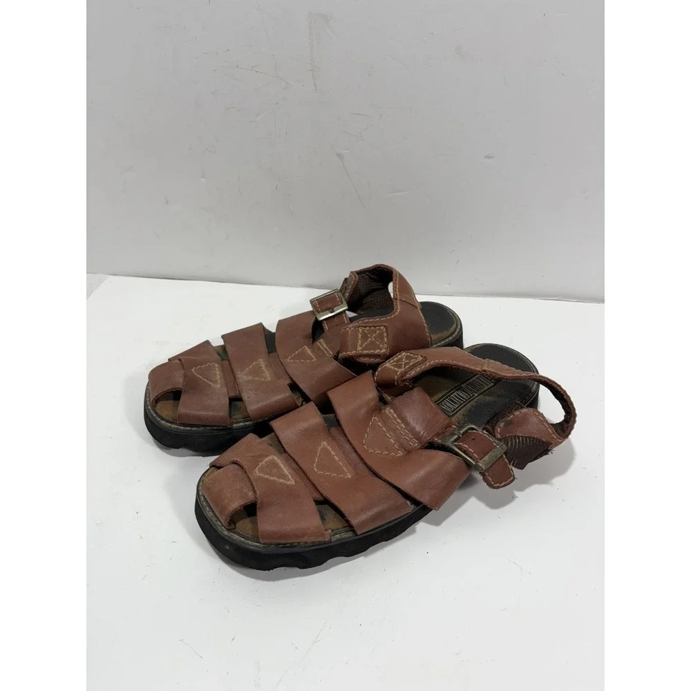 The‎ Leather Collection Men's  Sandals Brown Size 10 Fisherman Sandal